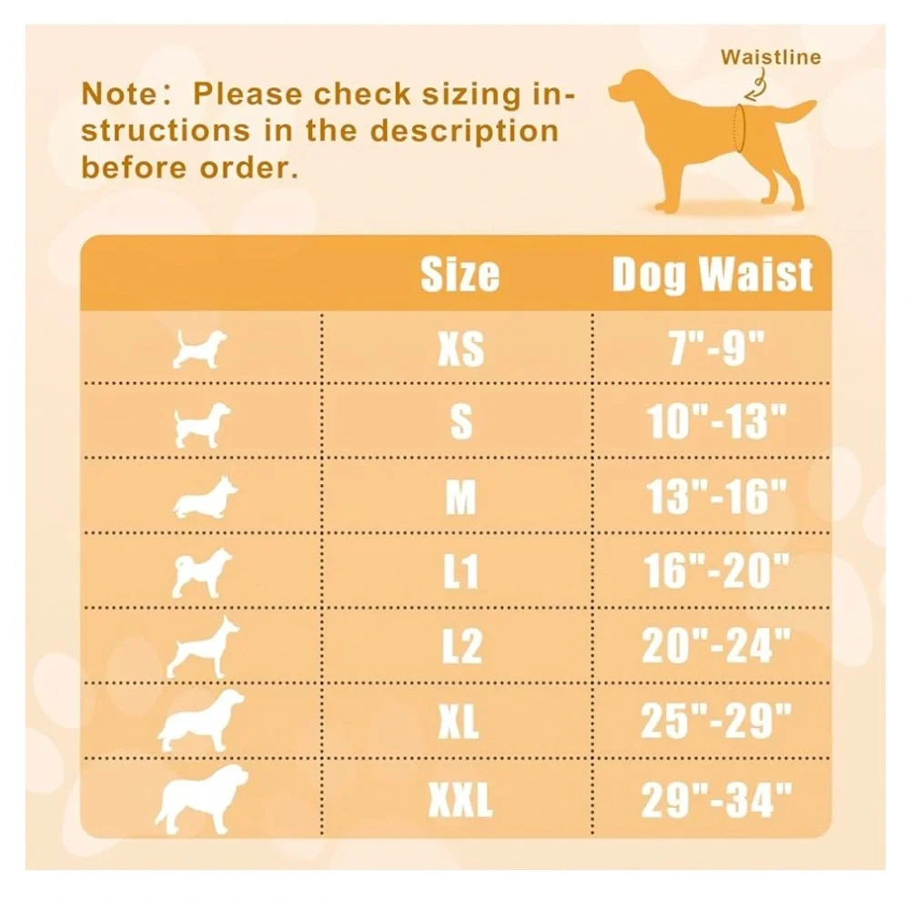 New size 2XL Reusable Wrap Diapers for Male Dogs, Washable Belly Band Pack of 2